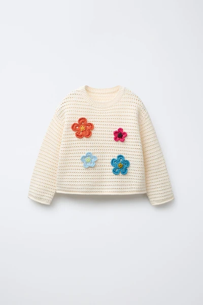 FLORAL KNIT SWEATER