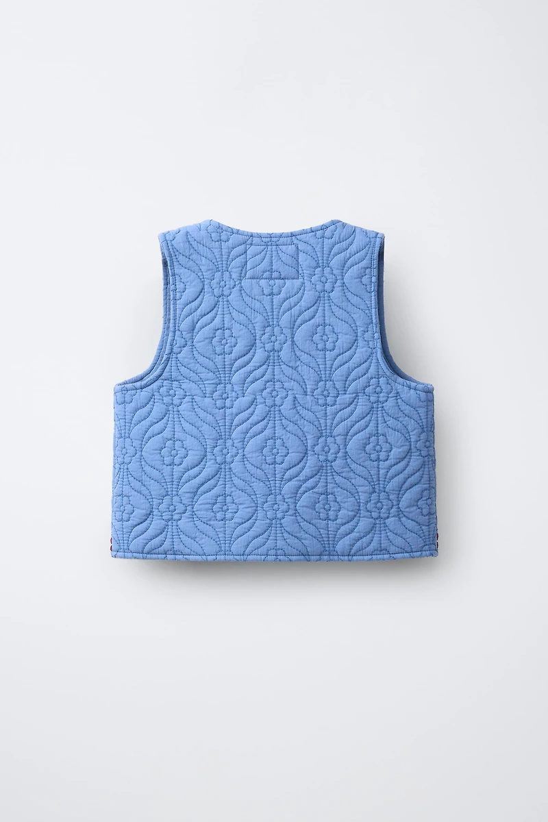 EMBROIDERED TEXTURED VEST