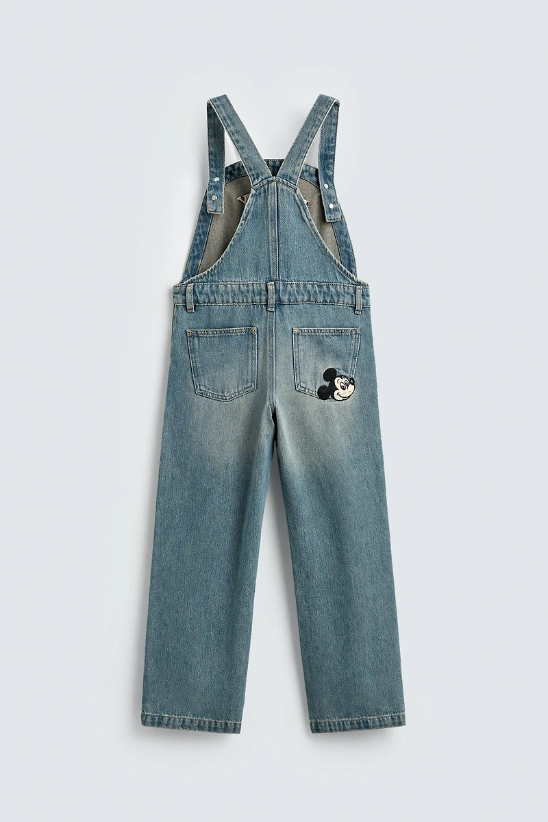 SALOPETTE DENIM BRODERIES MICKEY MOUSE HARRY LAMBERT FOR ZARA X DISNEY