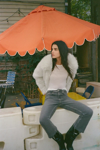 TRF HIGH-WAISTED CROPPED FLARE JEANS