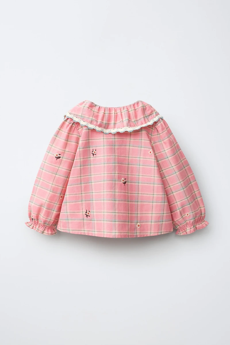 EMBROIDERED PLAID SHIRT