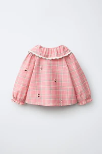 EMBROIDERED PLAID SHIRT