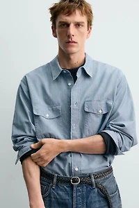 CHEMISE CHAMBRAY EN JEAN AARON LEVINE X ZARA