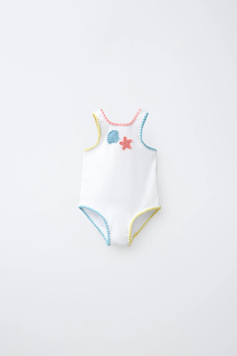 2-6 YEARS / RIBBED CROCHET SWIMSUIT