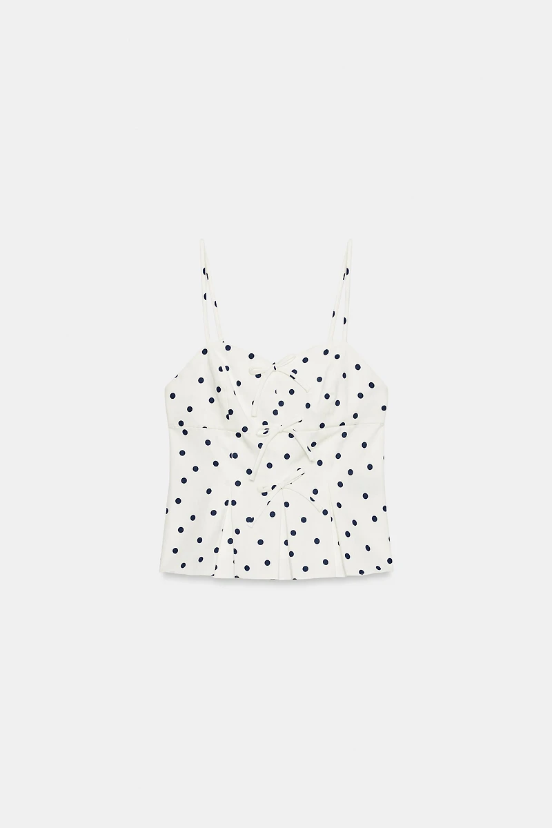 POLKA DOT PEPLUM TOP