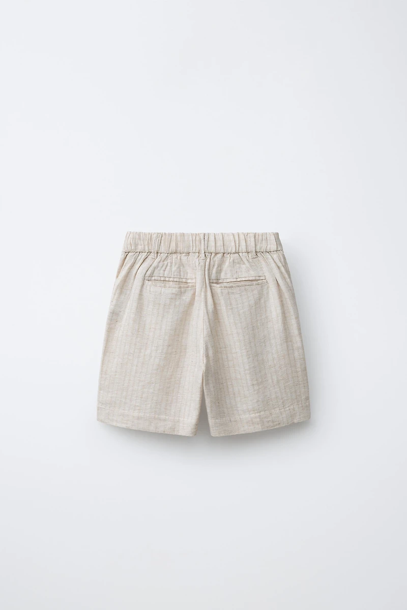 LINEN BLEND SUIT SHORTS