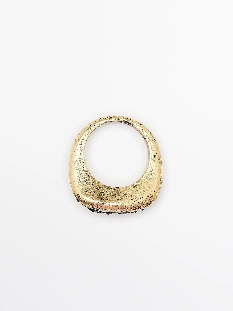 Irregular rhinestone ring