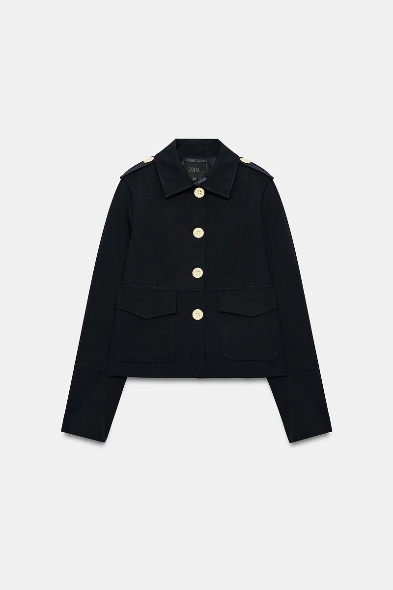 CONTRAST BUTTON POCKET BLAZER
