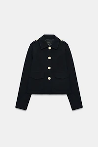CONTRAST BUTTON POCKET BLAZER