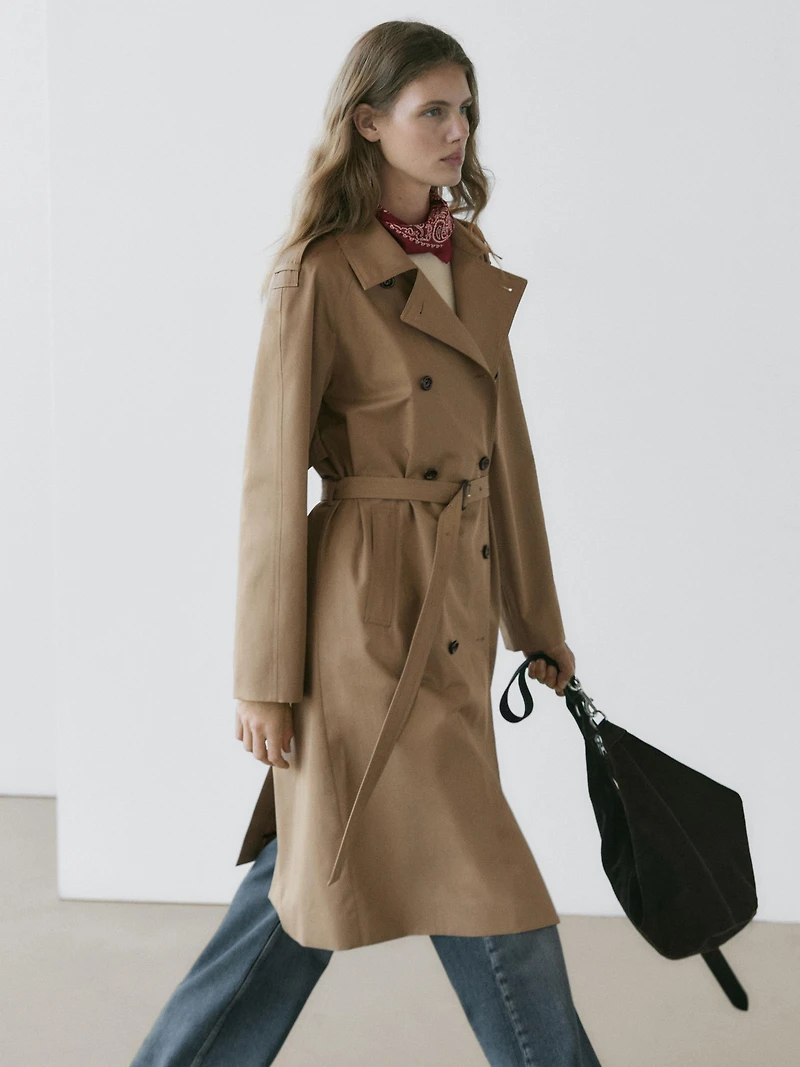 100% cotton trench coat