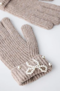 KNIT GLOVES WITH PEARLS