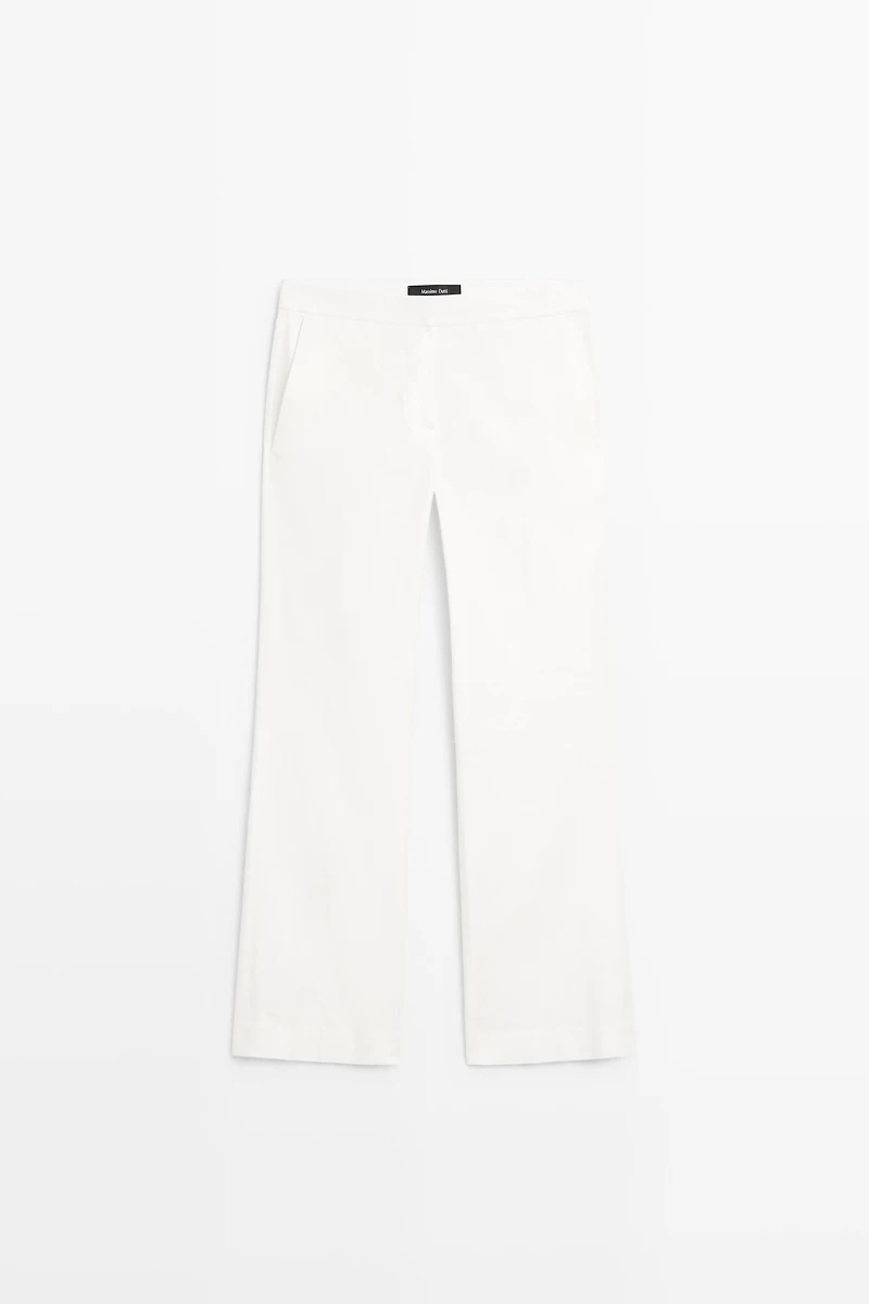 Linen kick flare fit pants