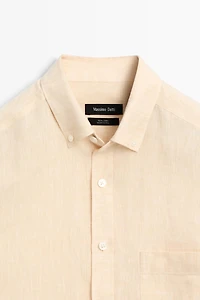 Chemise regular fit en lin avec poche