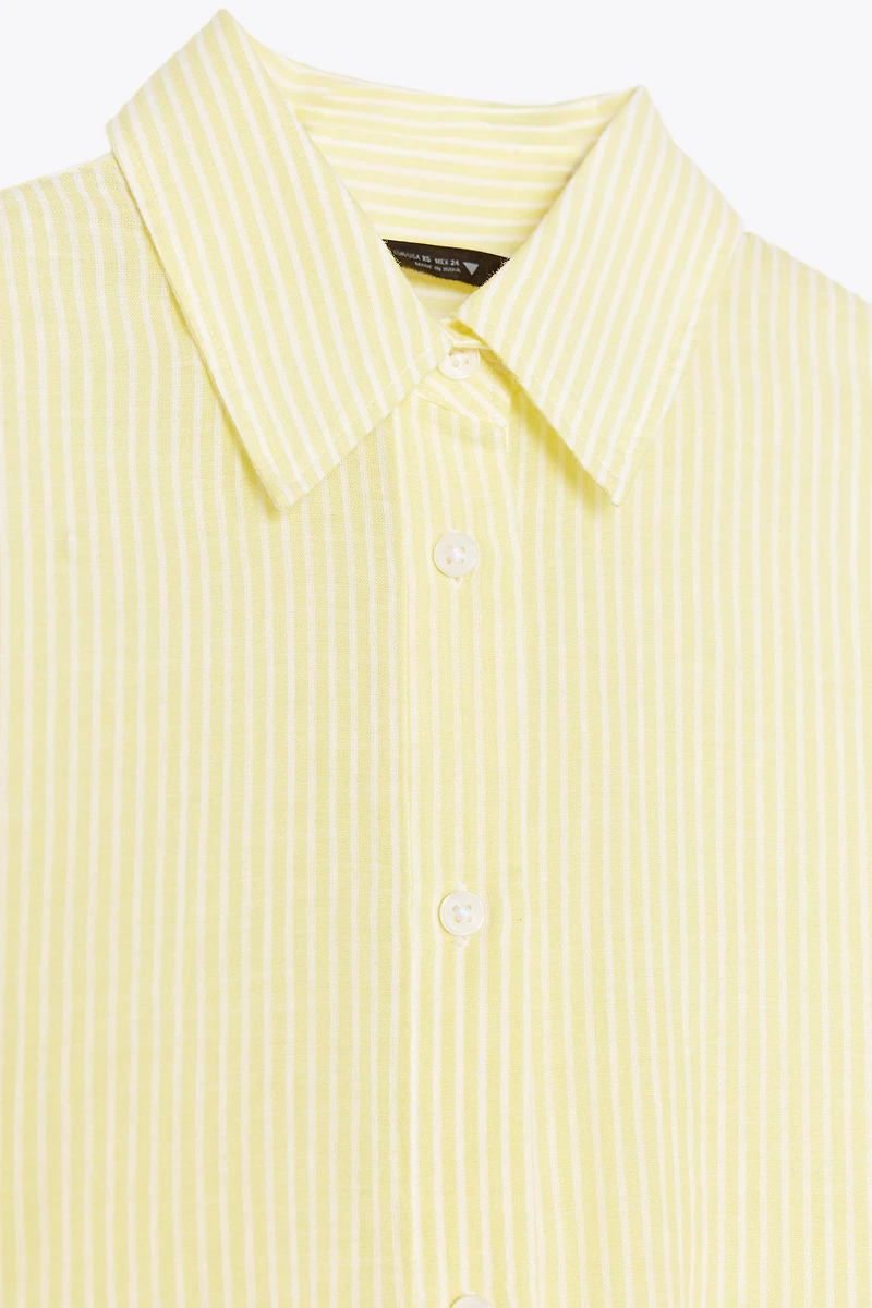 STRIPED GAUZE OVERSIZED SHIRT