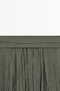 Ramie blend midi skirt with gathered detail