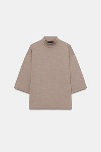 T-SHIRT PIQUÉ À COL CHEMINÉE