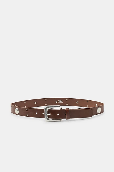 STUDDED LEATHER BELT
