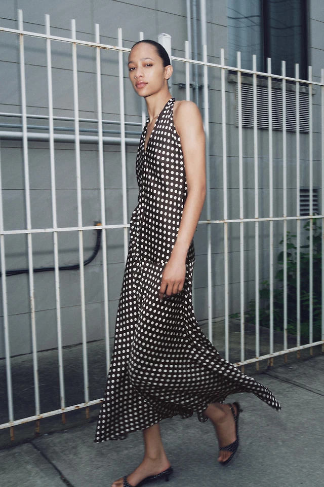 Zara ZW COLLECTION HALTER POLKA DOT DRESS | Place Rosemre