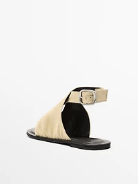 Tubular suede sandals