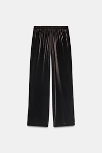 WIDE LEG VELVET PANTS