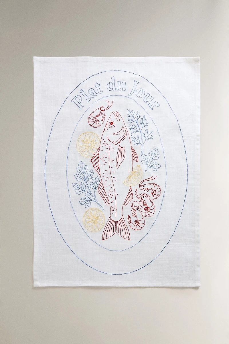FISH PLATE TEA TOWEL