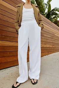 LINEN STRAIGHT LEG PANTS