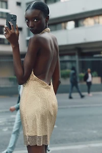 SPARKLY HALTER DRESS