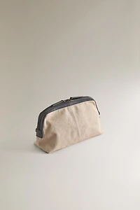 CANVAS LEATHER TOILETRY BAG