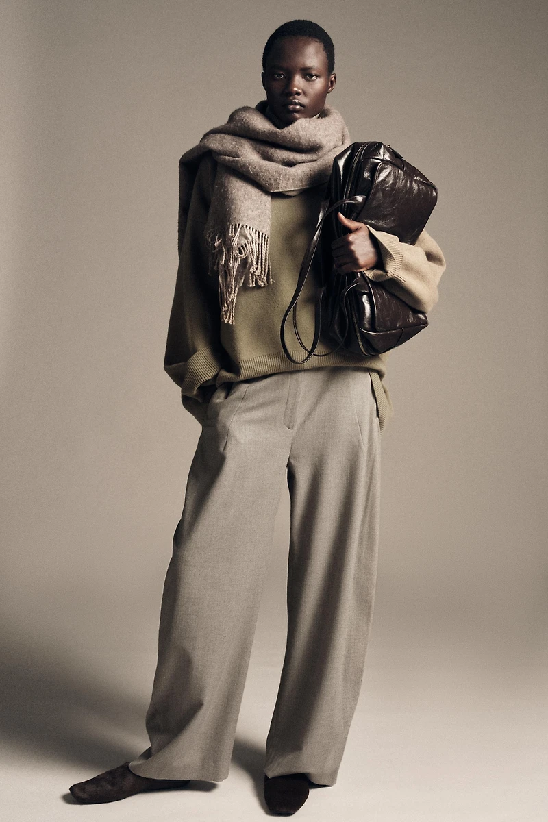 ZW COLLECTION HERRINGBONE BALLOON PANTS