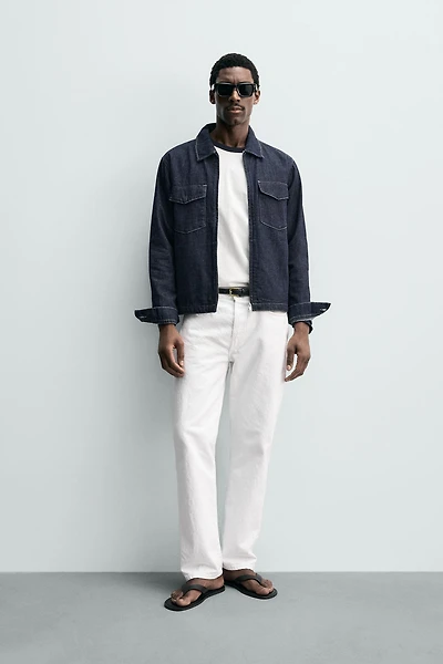 SURCHEMISE EN DENIM À FERMETURE ÉCLAIR