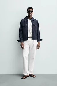 ZIP-UP DENIM OVERSHIRT