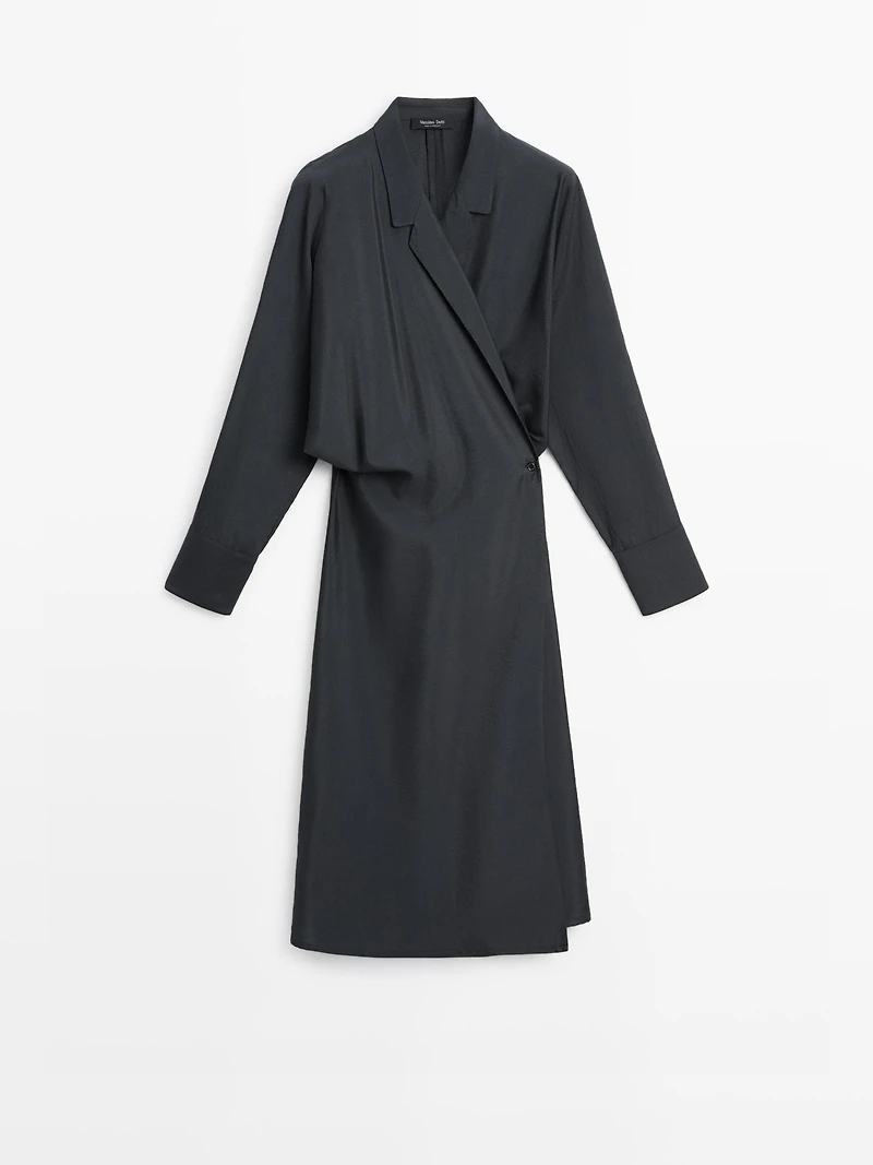 Midi dress with draped detail