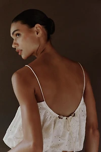 TOP BALLON À BRODERIES AJOURÉES