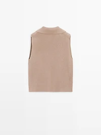 V-neck knit top