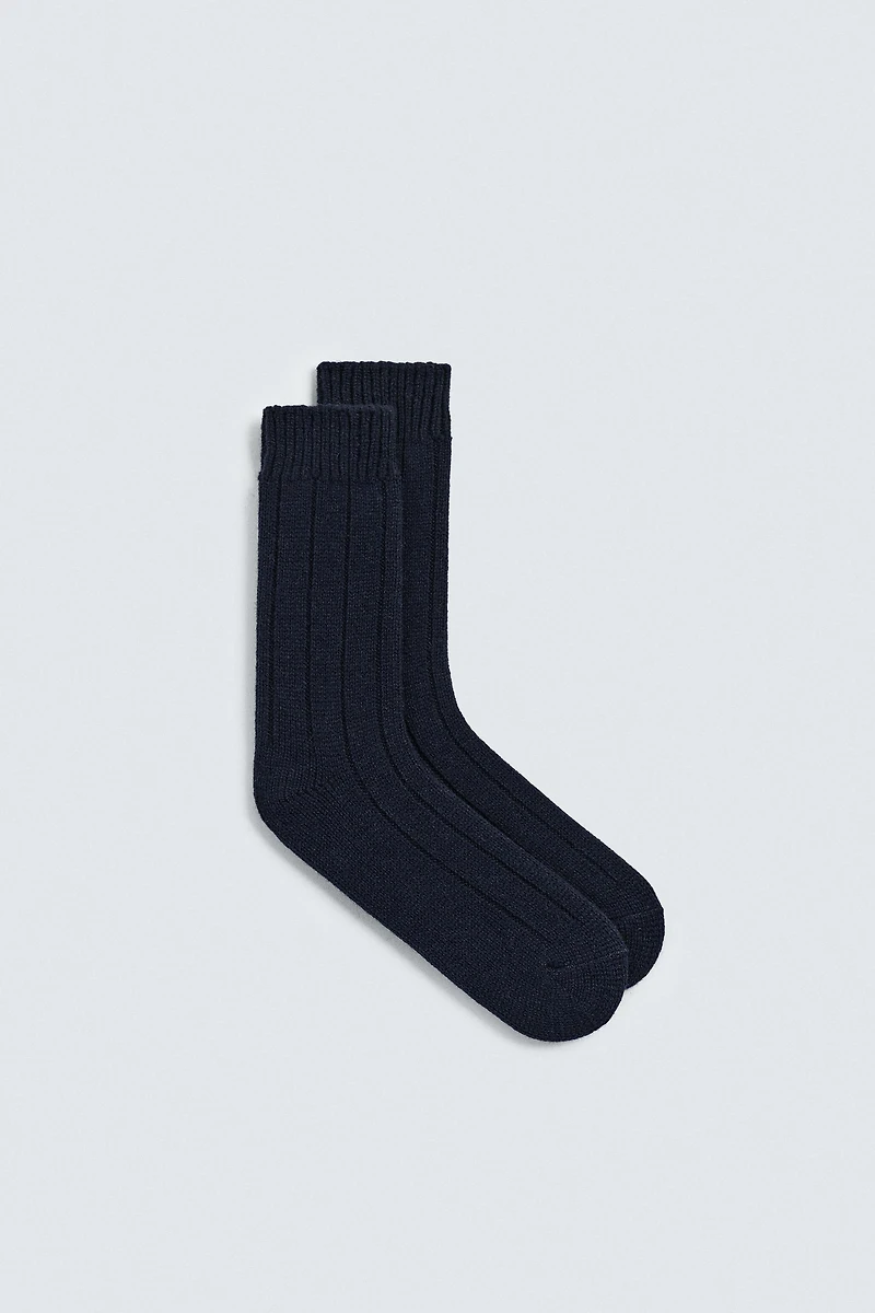 CHAUSSETTES CÔTELÉES EN MÉLANGE DE LAINE AARON LEVINE X ZARA