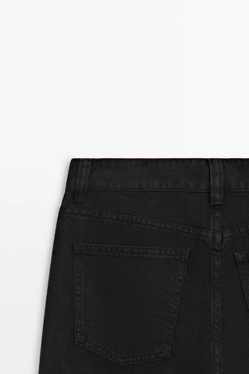 Low-rise cropped straight-leg jeans