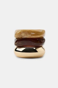 LOT DE 3 BRACELETS MÉTALLIQUES RIGIDES