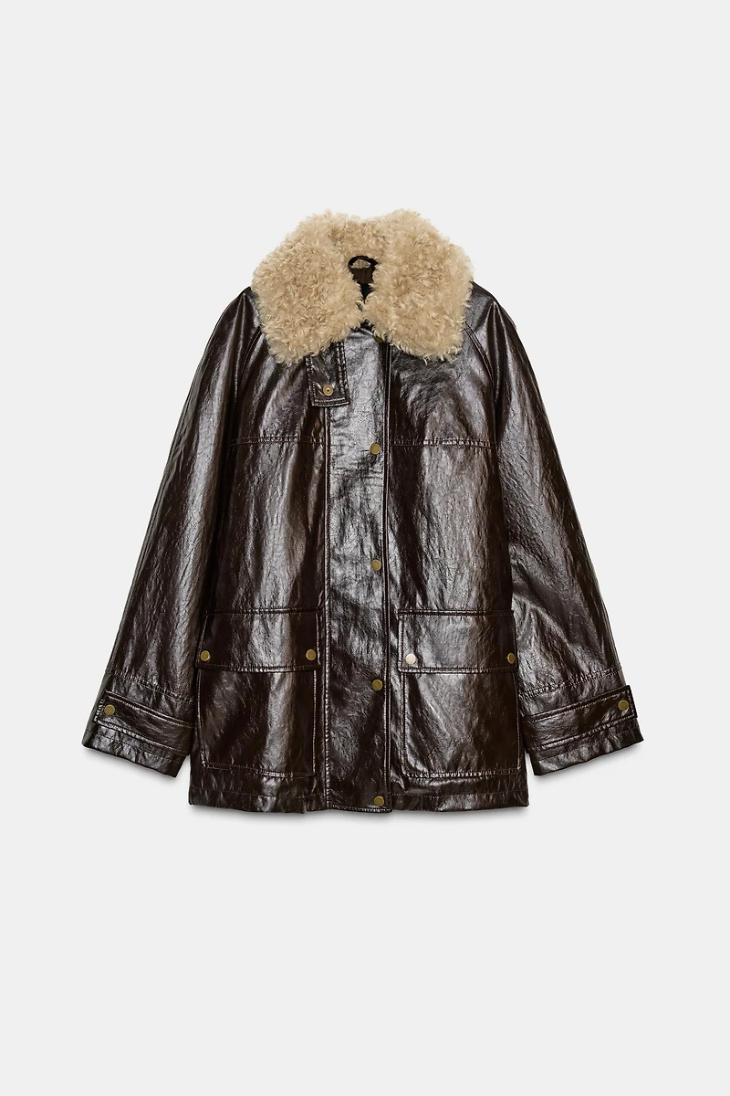 FAUX FUR COLLAR JACKET ZW COLLECTION