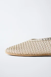 GOLD SLINGBACK BALLET FLATS