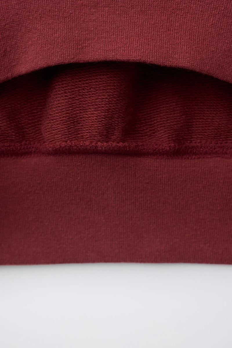 TEXT PRINT ZIP SWEATSHIRT