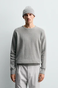 TEXTURED COTTON SWEATER