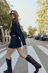 ROBE COURTE EN JEAN Z1975 AVEC CEINTURE