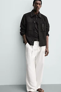 FAUX SUEDE REGULAR FIT OVERSHIRT