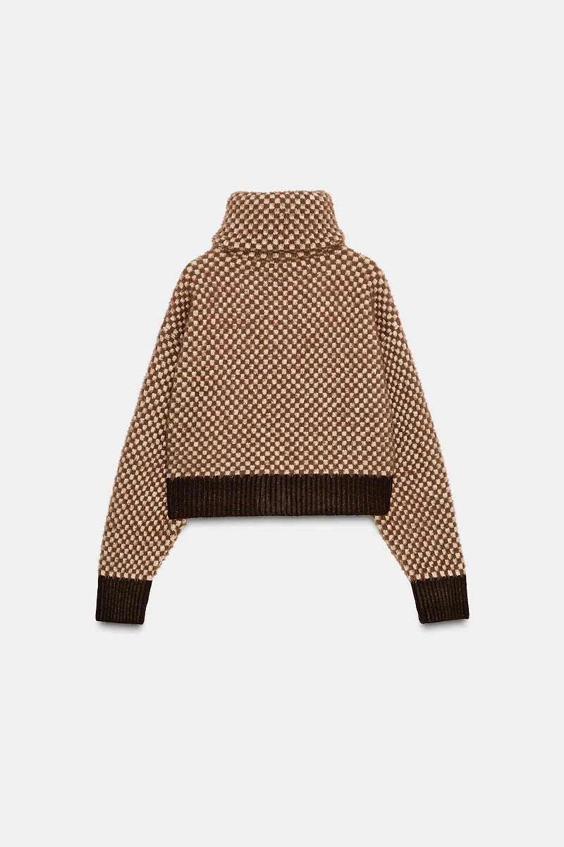 FAUX FUR COMBINATION KNIT BOMBER JACKET