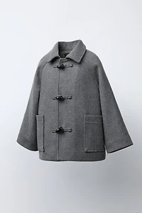 MELANGE COAT WITH WOOL FIREMAN CLASPS