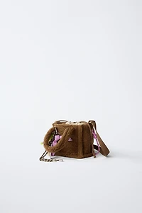 FLEECE CHARM CROSSBODY BAG
