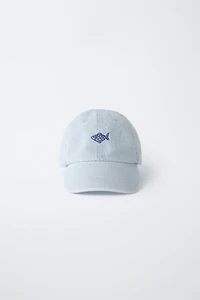 EMBROIDERED FISH DENIM CAP