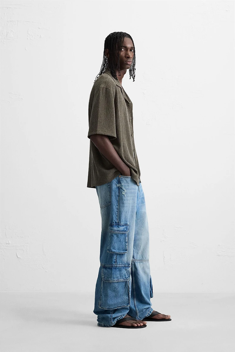 WRINKLED EFFECT TEXTURED SHIRT