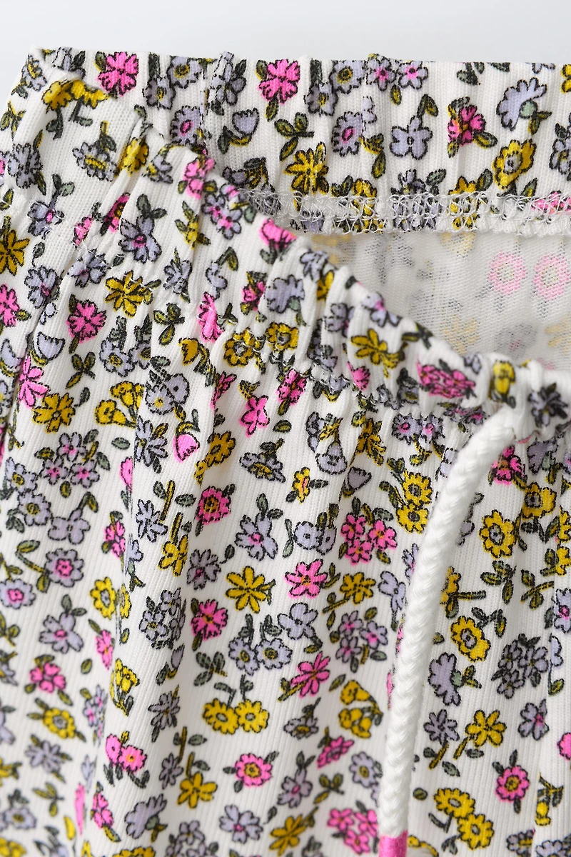 FLORAL PRINT T-SHIRT AND BERMUDA SET