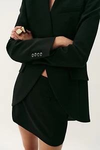 ASYMMETRIC PADDED SHOULDER BLAZER
